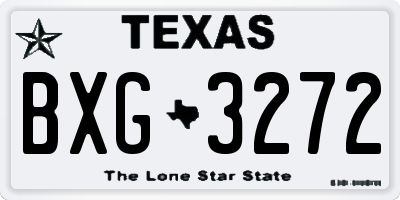 TX license plate BXG3272
