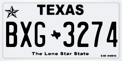TX license plate BXG3274