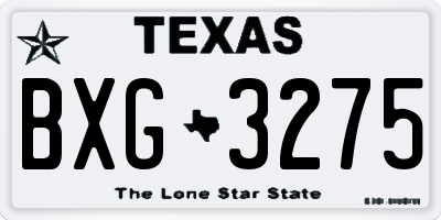 TX license plate BXG3275