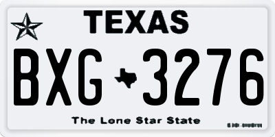 TX license plate BXG3276