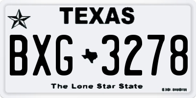 TX license plate BXG3278