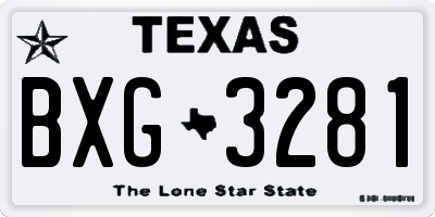 TX license plate BXG3281