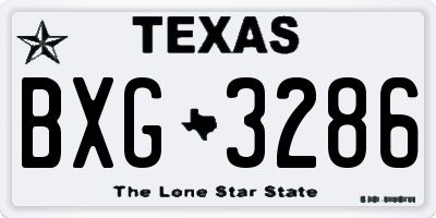 TX license plate BXG3286