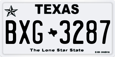TX license plate BXG3287