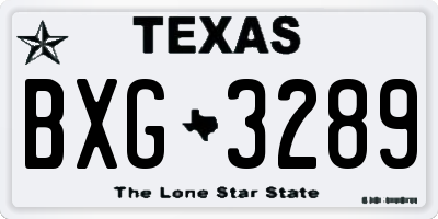 TX license plate BXG3289
