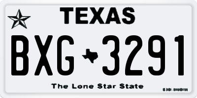 TX license plate BXG3291