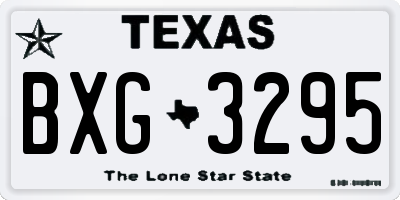 TX license plate BXG3295