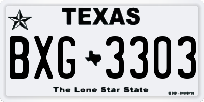 TX license plate BXG3303