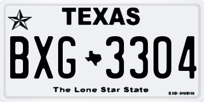 TX license plate BXG3304