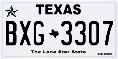 TX license plate BXG3307