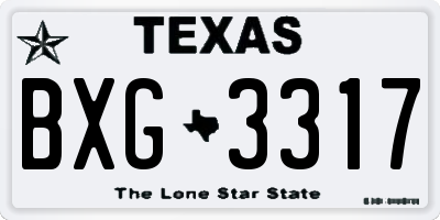 TX license plate BXG3317