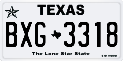 TX license plate BXG3318