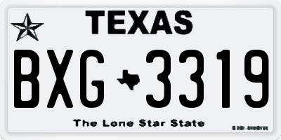 TX license plate BXG3319