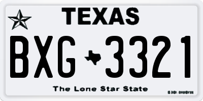 TX license plate BXG3321
