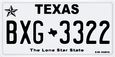 TX license plate BXG3322