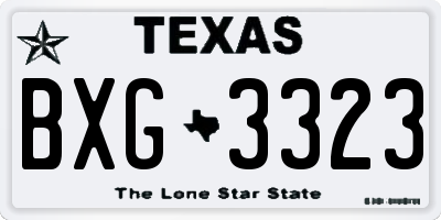 TX license plate BXG3323
