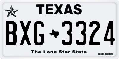 TX license plate BXG3324