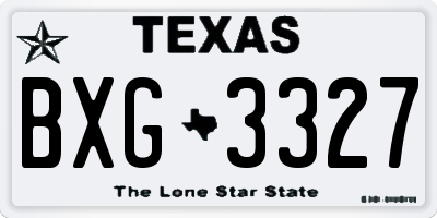 TX license plate BXG3327