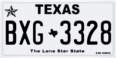 TX license plate BXG3328