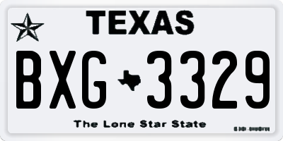 TX license plate BXG3329