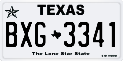 TX license plate BXG3341