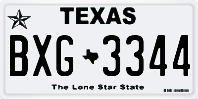 TX license plate BXG3344