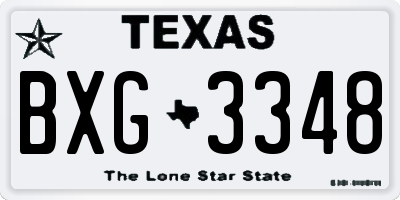 TX license plate BXG3348