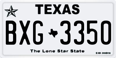 TX license plate BXG3350