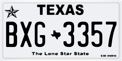 TX license plate BXG3357