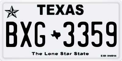TX license plate BXG3359