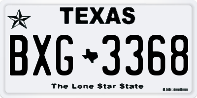 TX license plate BXG3368