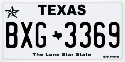 TX license plate BXG3369