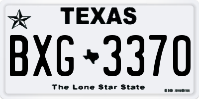TX license plate BXG3370