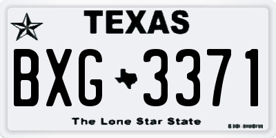 TX license plate BXG3371