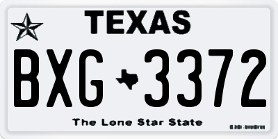 TX license plate BXG3372