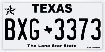 TX license plate BXG3373