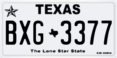 TX license plate BXG3377