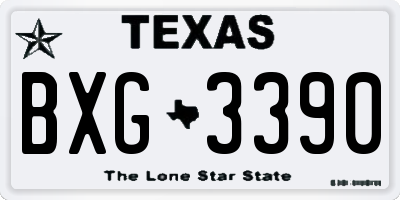 TX license plate BXG3390