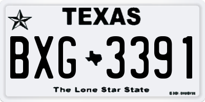 TX license plate BXG3391