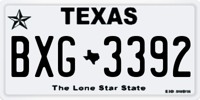 TX license plate BXG3392