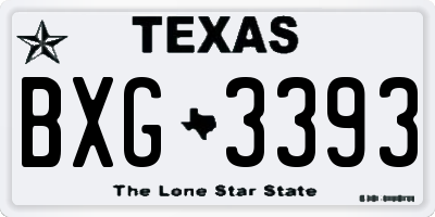 TX license plate BXG3393