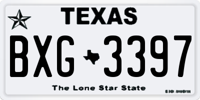 TX license plate BXG3397