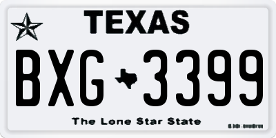 TX license plate BXG3399