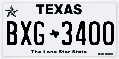 TX license plate BXG3400