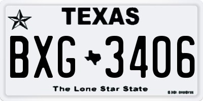 TX license plate BXG3406