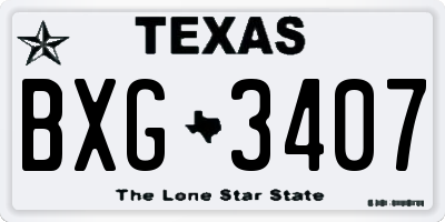TX license plate BXG3407