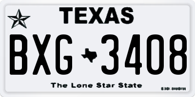 TX license plate BXG3408