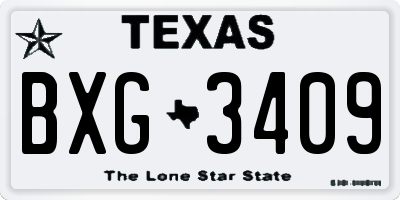 TX license plate BXG3409
