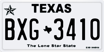 TX license plate BXG3410