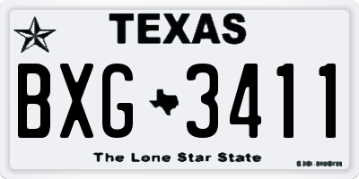 TX license plate BXG3411